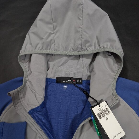 $198 Men`s RLX Ralph Lauren Golf 1/2-Zip Pullover Hoodie Blue Grey Size XL - Picture 6 of 8